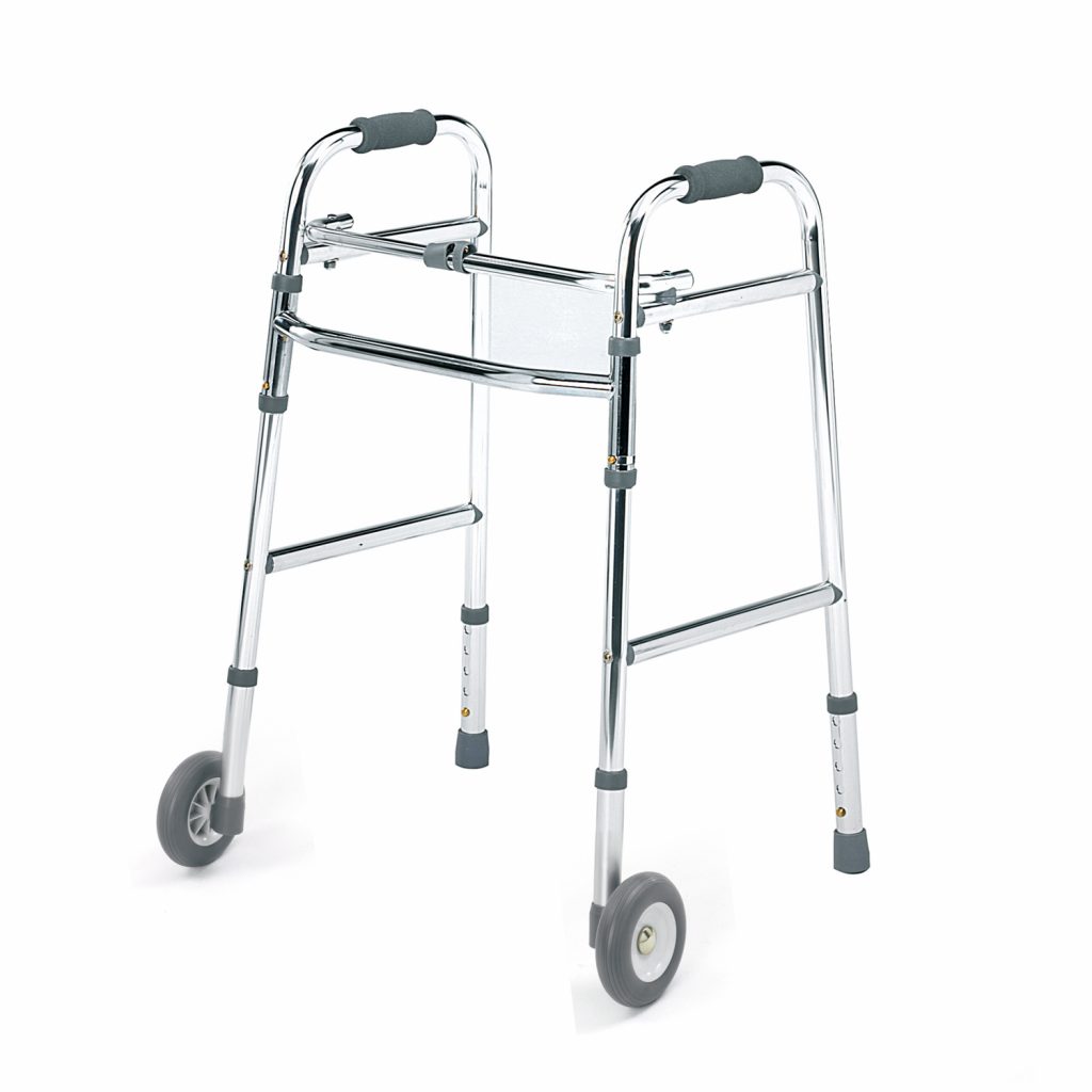 Folding Adjustable Walking Frame with Front Castors - Invamed